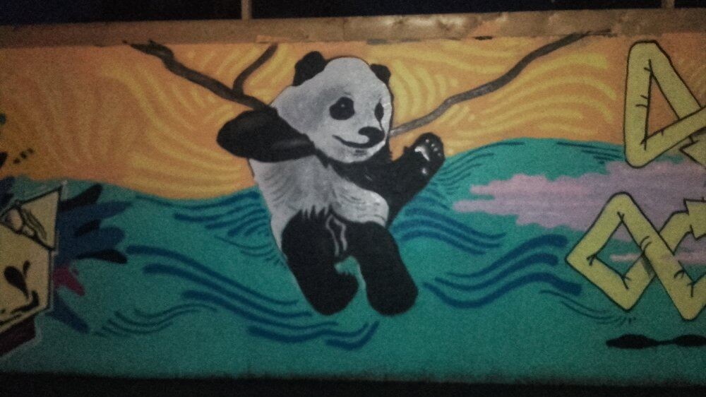 un panda en street art