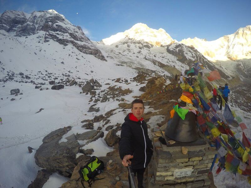 Selfie au camp de base des Annapurnas