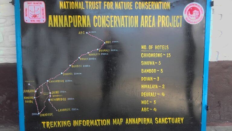 Un plan du parc des Annapurnas